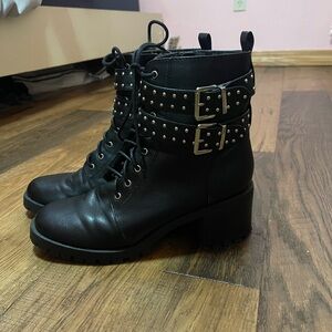 Black Studded Ankle Boots